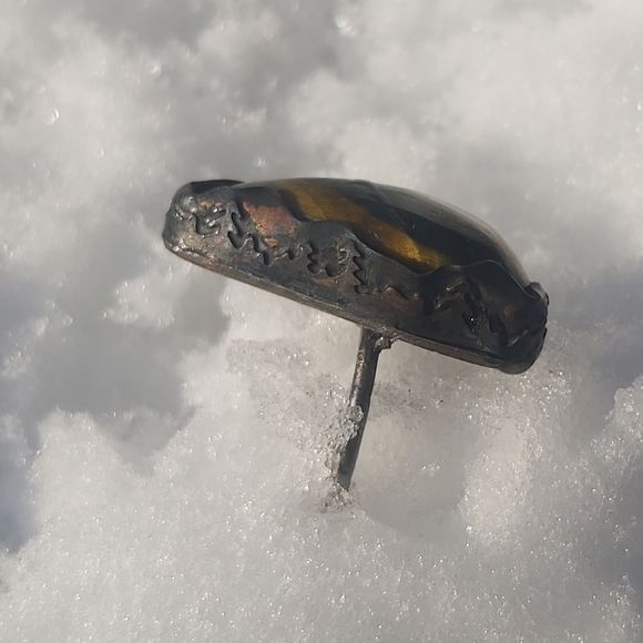 Large tiger eye ring - Picture 3 of 5